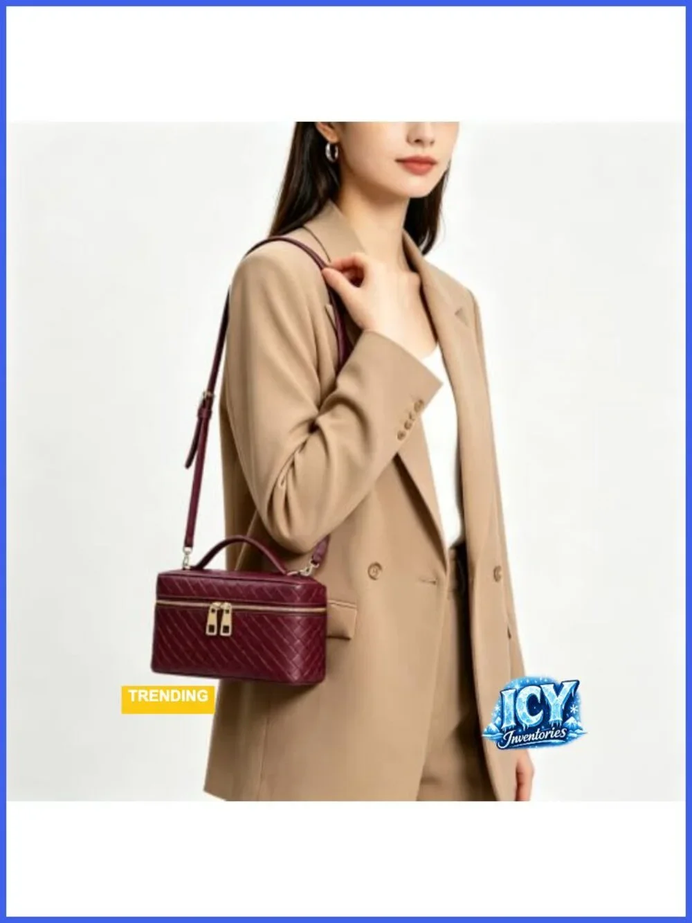 Square Box Mini Satchel Shoulder Bag Faux Leather Adjustable Strap Crossbody